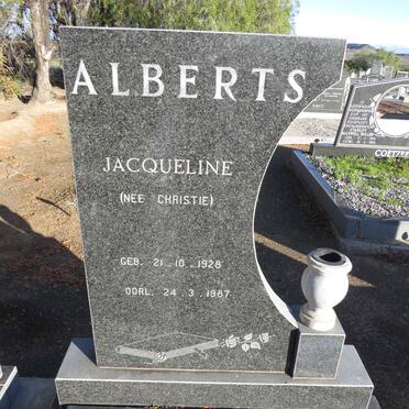 ALBERTS Jacqueline nee CHRISTIE 1928-1987