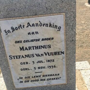 VUUREN Marthinus Stefanus, van 1872-1936