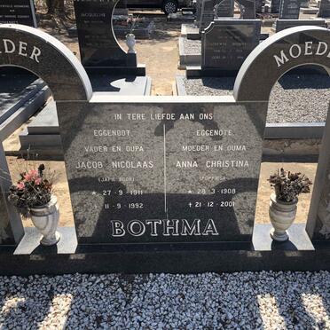 BOTHMA Jacob Nicolaas 1911-1992 &amp; Anna Christina 1908-2001