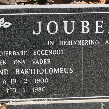 JOUBERT Barend Bartholemeus 1900-1980 &amp; A.J. 1917-2014