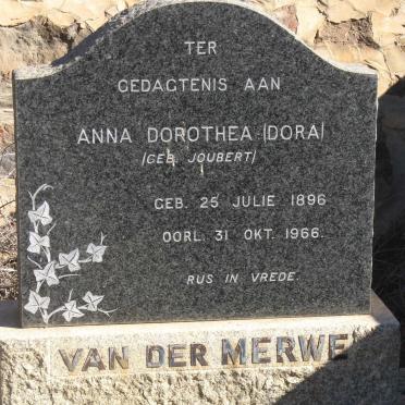 MERWE Anna Dorothea, van der nee JOUBERT 1896-1966