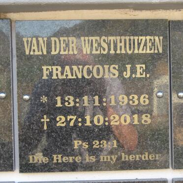 WESTHUIZEN Francois J.E., van der 1936-2018