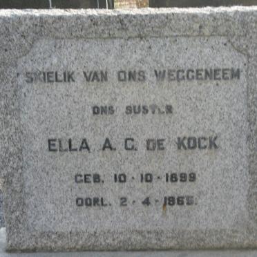 KOCK Ella A.C., de 1899-1965