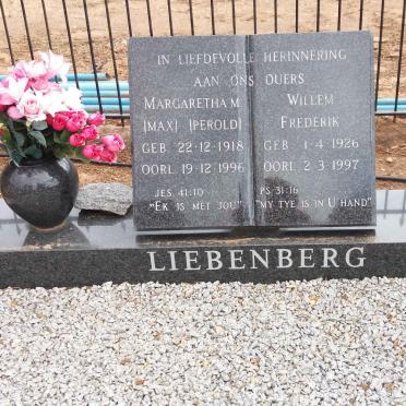 LIEBENBERG Willem Frederik 1926-1997 &amp; Margaretha M. PEROLD 1918-1996