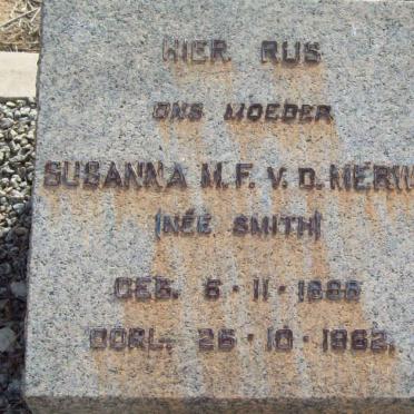MERWE Susanna M.F., v.d. nee SMITH 1888-1962