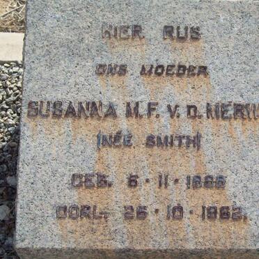 MERWE Susanna M.F., v.d. nee SMITH 1888-1962