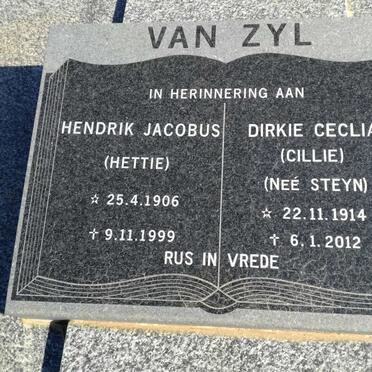 ZYL Hendrik Jacobus, van 1906-1999 &amp; Dirkie Ceclia STEYN 1914-2012