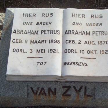 ZYL Abraham Petrus, van 1870-1922 :: VAN ZYL Abraham Petrus 1898-1921