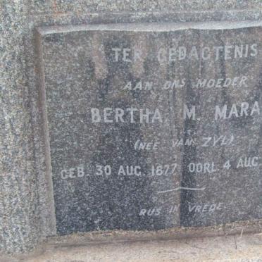 MARAIS Bertha M. nee VAN ZYL 1877-1954