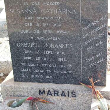 MARAIS Gabriël Johannes 1906-1966 &amp; Susanna Catharina SWANEPOEL 1914-1954
