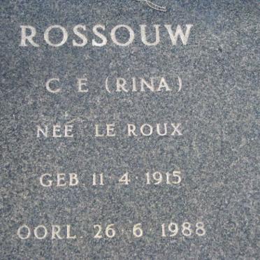 ROSSOUW C.E. nee LE ROUX 1915-1988