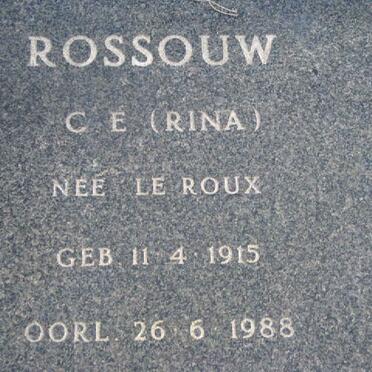 ROSSOUW C.E. nee LE ROUX 1915-1988