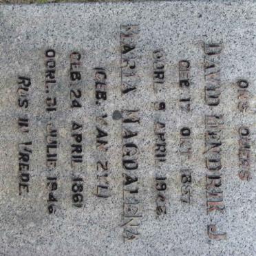 ROUX David Hendrik J. 1857-1943 &amp; Maria Magdalena VAN ZYL 1861-1946