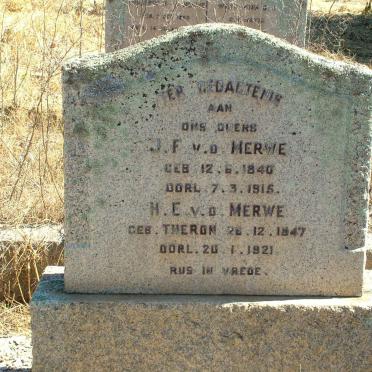 MERWE J.F., v.d. 1840-1915 &amp; H.E. THERON 1847-1921