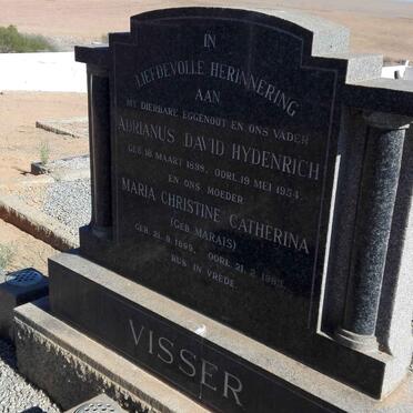 VISSER Adrianus David Hydenrich 1898-1954 & Maria Christine Catherina MARAIS 1899-1983