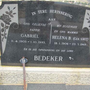 BEDEKER Gabriël 1905-1993 &amp; Helena B. SMIT 1906-1969