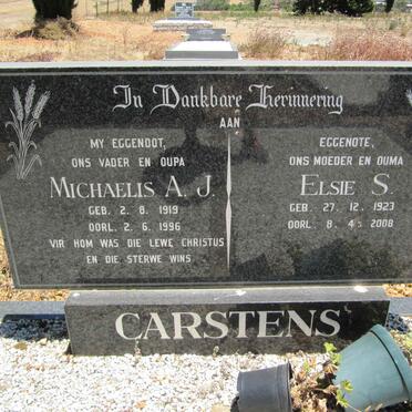 CARSTENS Michaelis A.J. 1919-1996 &amp; Elsie S. 1923-2008
