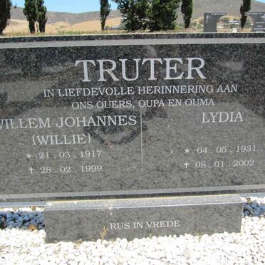 TRUTER Willem Johannes 1917-1999 &amp; Lydia 1931-2002