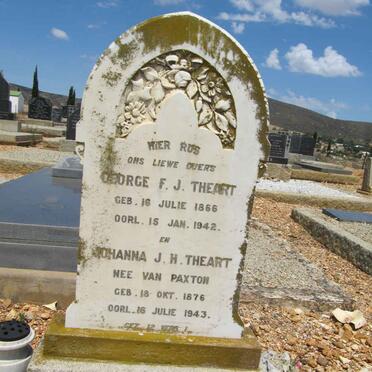 THEART George F.J. 1866-1942 &amp; Johanna J.H. VAN PAXTON 1876-1943