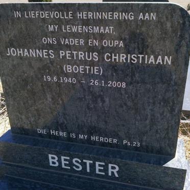 BESTER Johannes Petrus Christiaan 1940-2008
