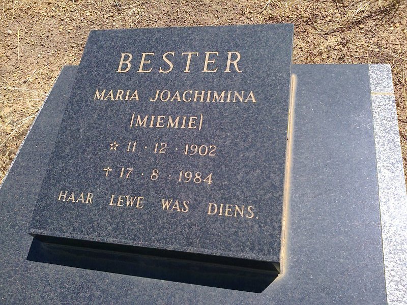 BESTER Maria Joachimina 1902-1984