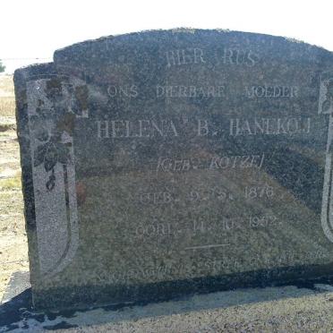 HANEKOM Helena B. nee KOTZE 1876-1952