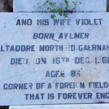 ROBERTSON Donald Walter -1943 &amp; Violet AYLMER -1968