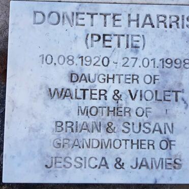 HARRIS Donette 1920-1998