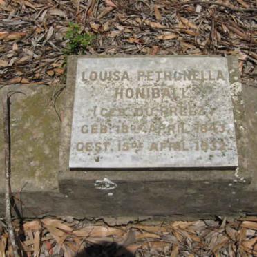 HONIBALL Louisa Petronella nee DU PREEZ 1843-1932