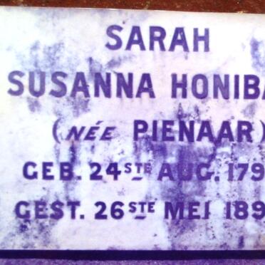 HONIBALL Sarah Susanna nee PIENAAR 1797-1890