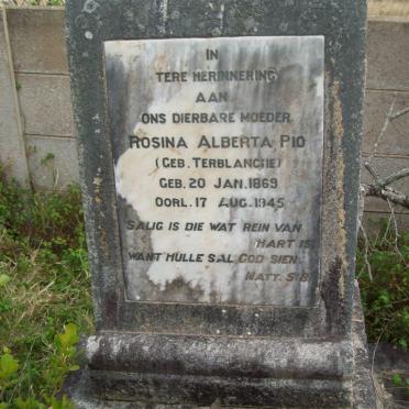 PIO Rosina Alberta nee TERBLANCHE 1869-1945