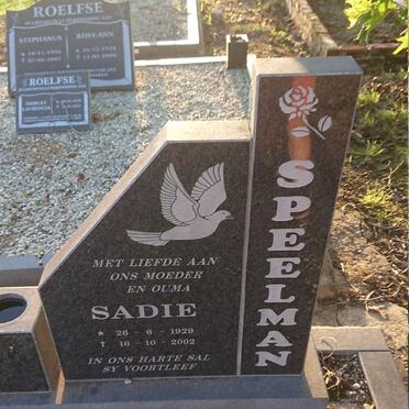 SPEELMAN Sadie 1929-2002