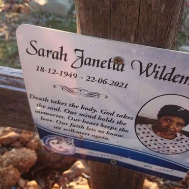 WILDEMANS Sarah Janetia 1949-2021