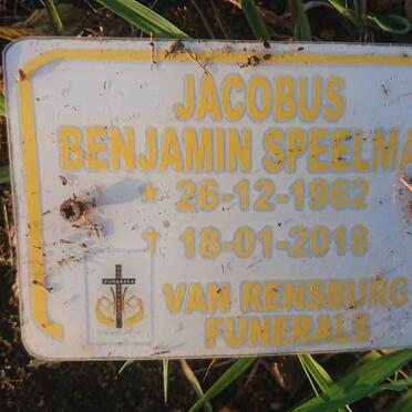 SPEELMAN Jacobus Benjamin 1962-2018