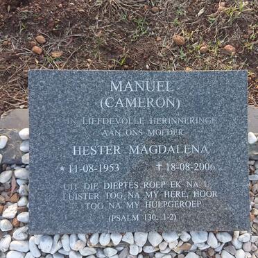 MANUEL Hester Magdalena nee CAMERON 1953-2006