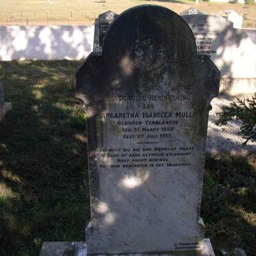 MULLER Margaretha Isabella nee TERBLANCHE 1852-1917