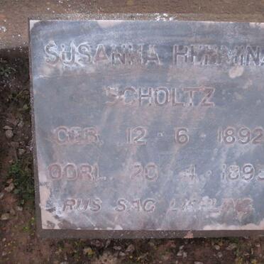 SCHOLTZ Susanna Hermina 1892-1893