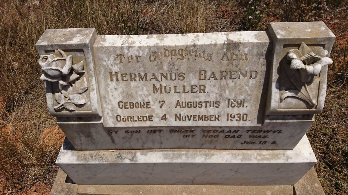 MULLER Hermanus Barend 1891-1930