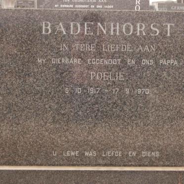 BADENHORST Poelie 1917-1970