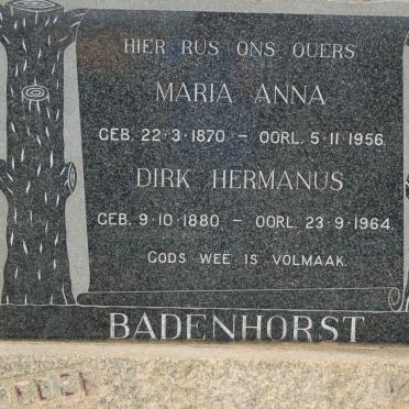 BADENHORST Dirk Hermanus 1880-1964 &amp; Maria Anna 1870-1956