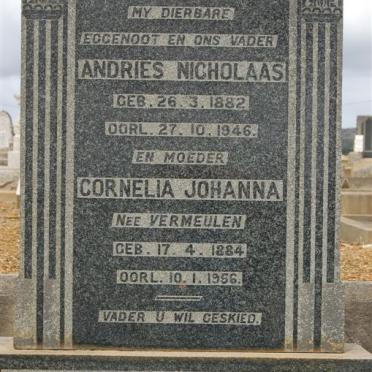 BREDA Andries Nicholaas, van 1882-1946 &amp; Cornelia Johanna VERMEULEN 1884-1956