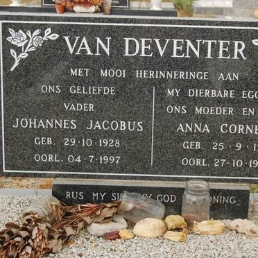 DEVENTER Johannes Jacobus, van 1928-1997 &amp; Anna Cornelia 1931-1989