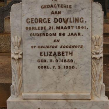 DOWLING George -1941 &amp; Elizabeth 1859-1950