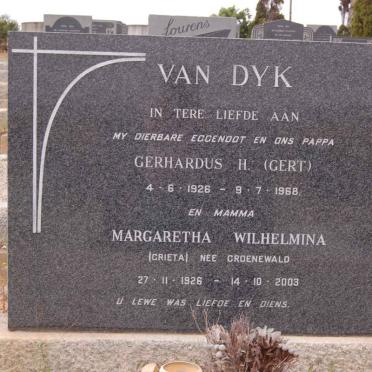 DYK Gerhardus H., van 1926-1968 &amp; Margaretha Wilhelmina GROENEWALD 1926-2003