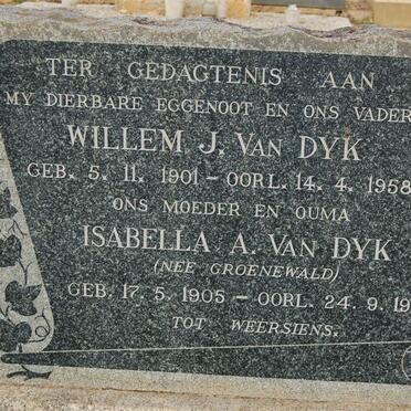 DYK Willem J., van 1901-1958 &amp; Isabella A. GROENEWALD 1905-1971