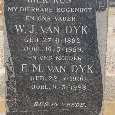 DYK W.J., van 1892-1959 &amp; E.M. 1900-1988