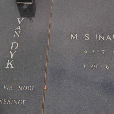 DYK J.A., van 1921-2012 &amp; M.S. NAUDE 1907-1993