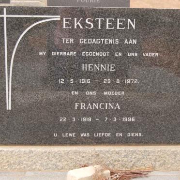 EKSTEEN Hennie 1916-1972 &amp; Francina 1919-1996