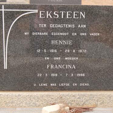 EKSTEEN Hennie 1916-1972 &amp; Francina 1919-1996