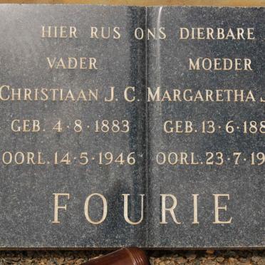 FOURIE Christiaan J.C. 1883-1946 &amp; Margaretha J.C. 1886-1977